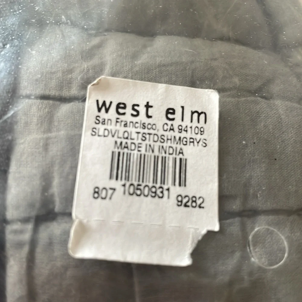 West Elm Airy Cotton Voile Solid Standard Sham in Graystone